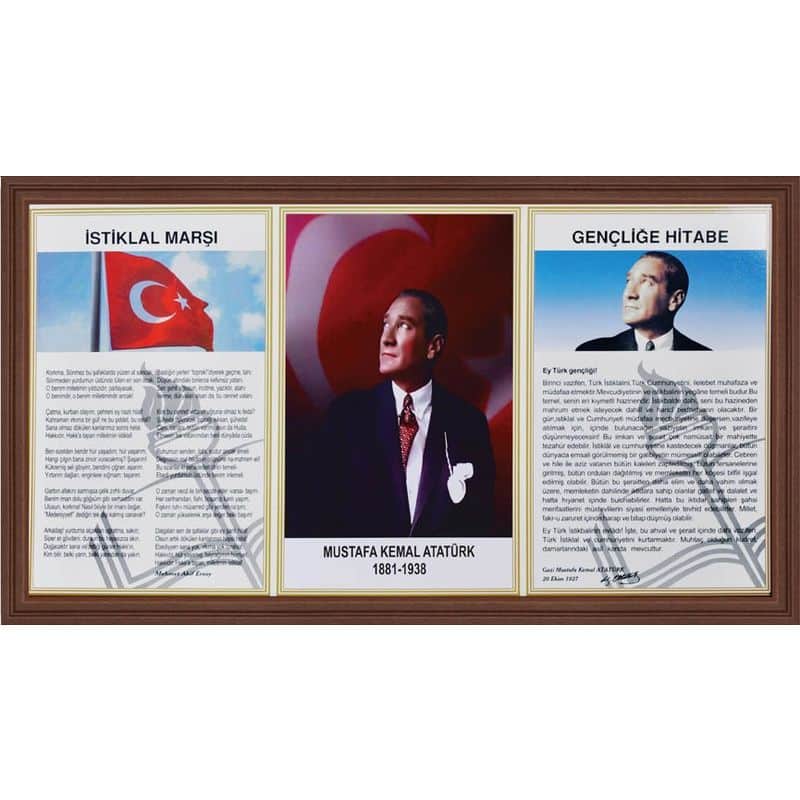 3’LÜ MİLLİ LEVHA (MDF Çerçeve) – 45x90cm