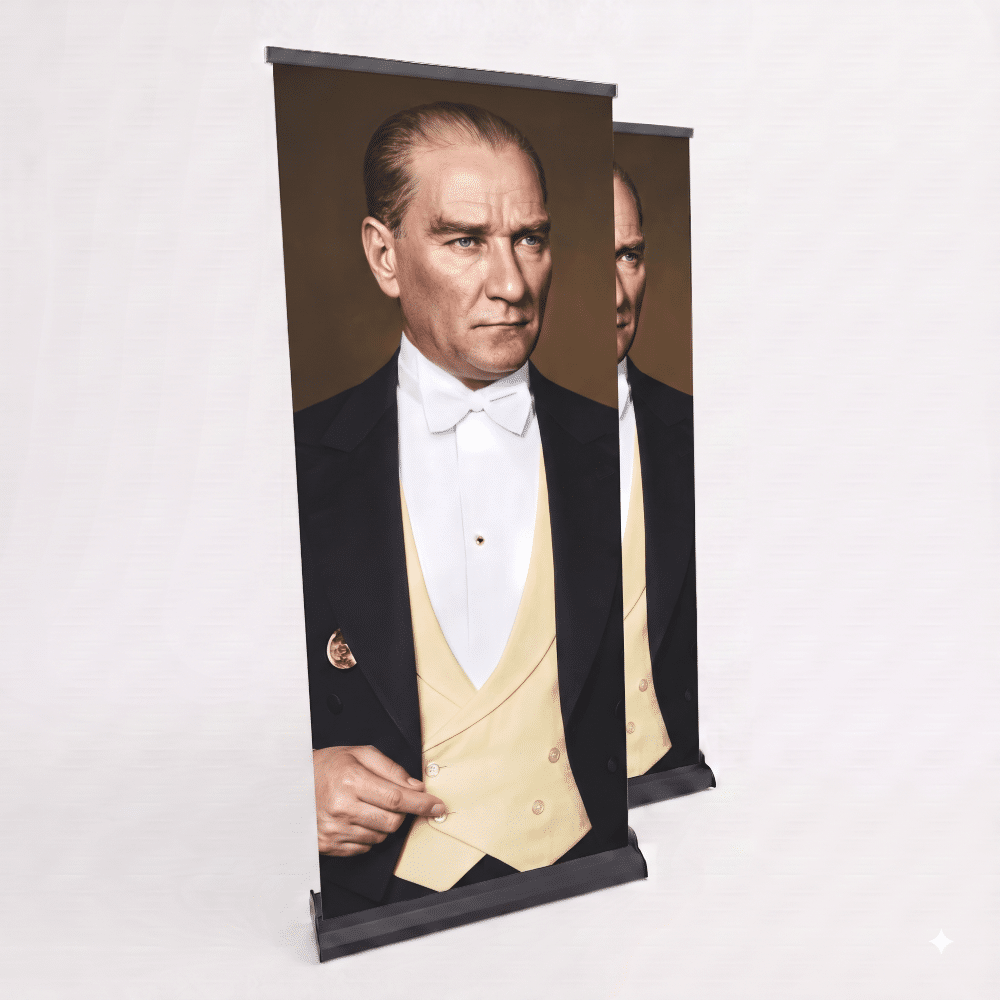Atatürk Poster Baskılı Pro Roll Up Banner 100x200cm No:4