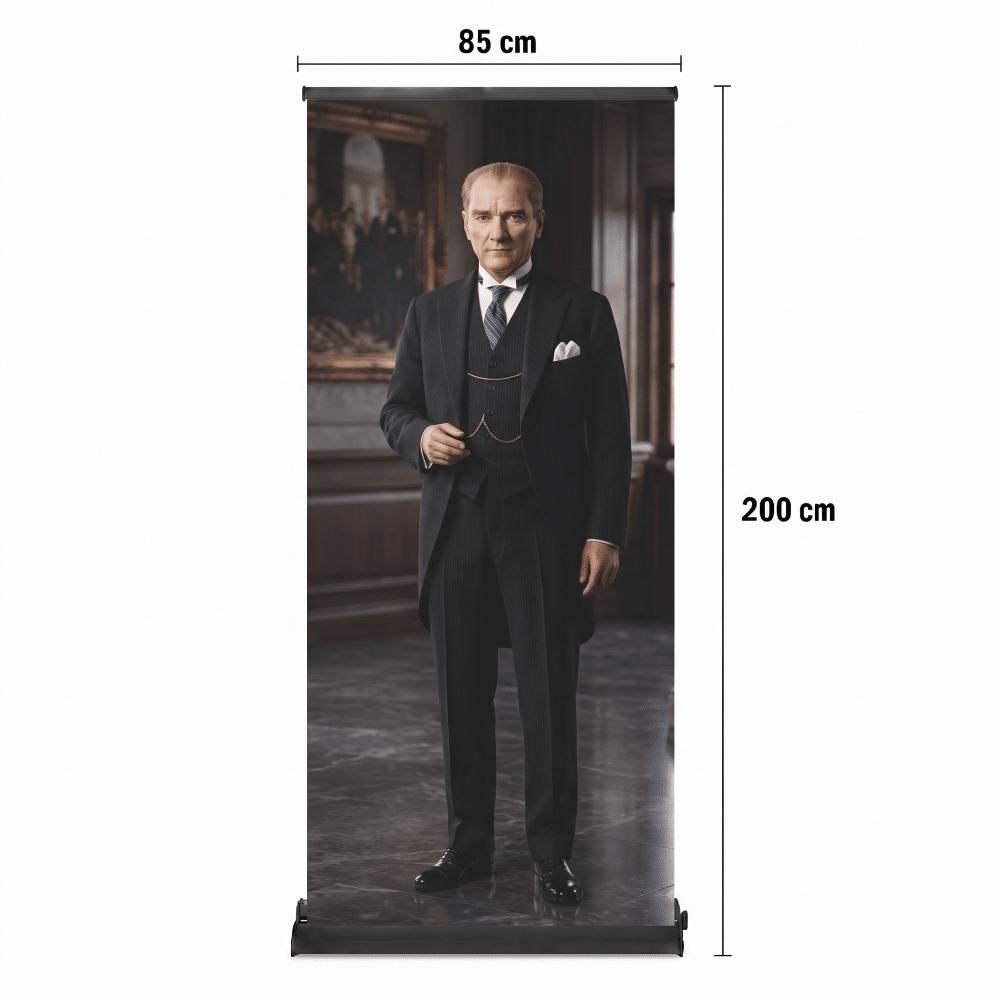 Atatürk Poster Baskılı Pro Roll Up Banner 85x200cm No:5