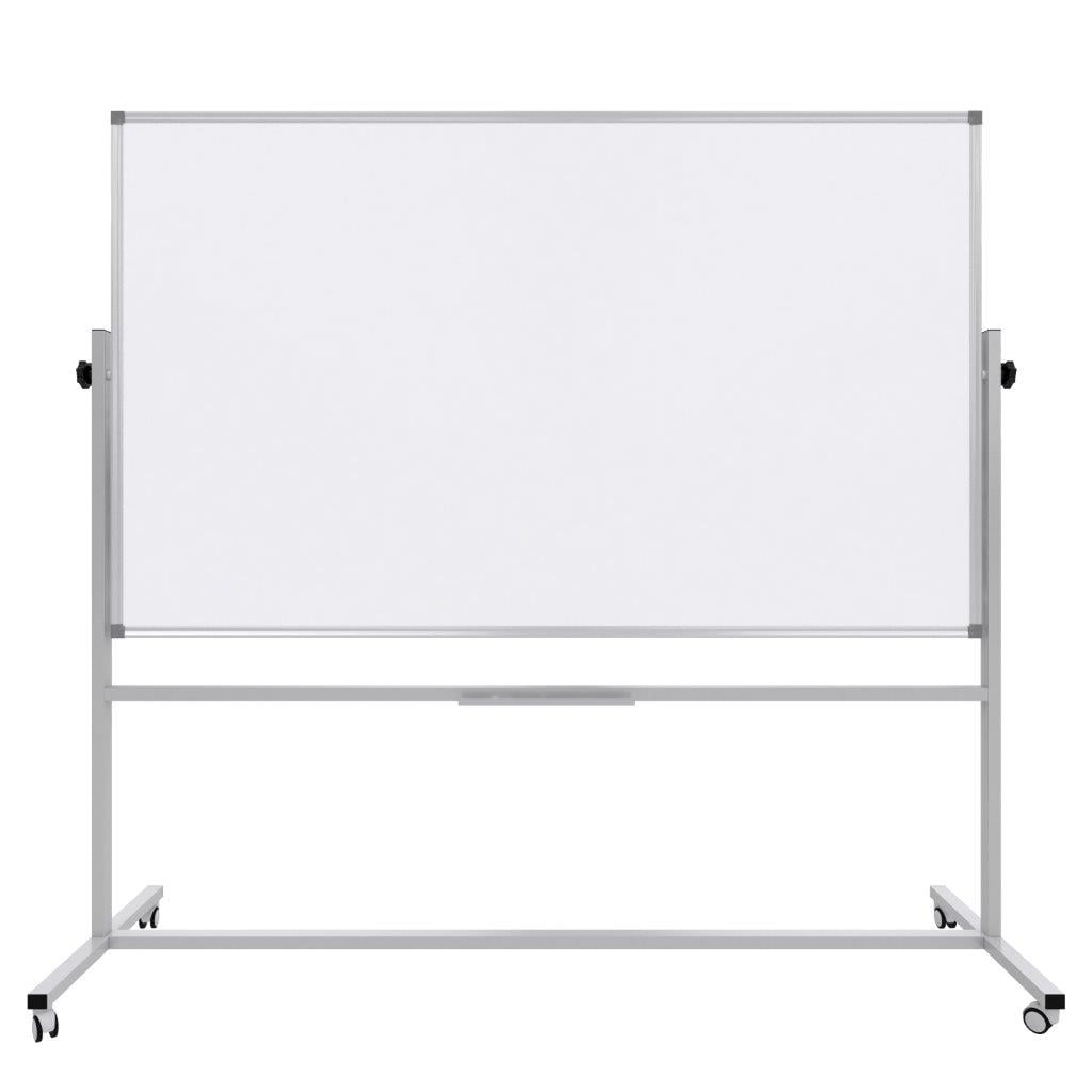 Ayaklı Yazı Tahtası Mobil Çift Taraflı Tekerlekli 360° Dönerli Laminant 120×200 cm – Beyaz