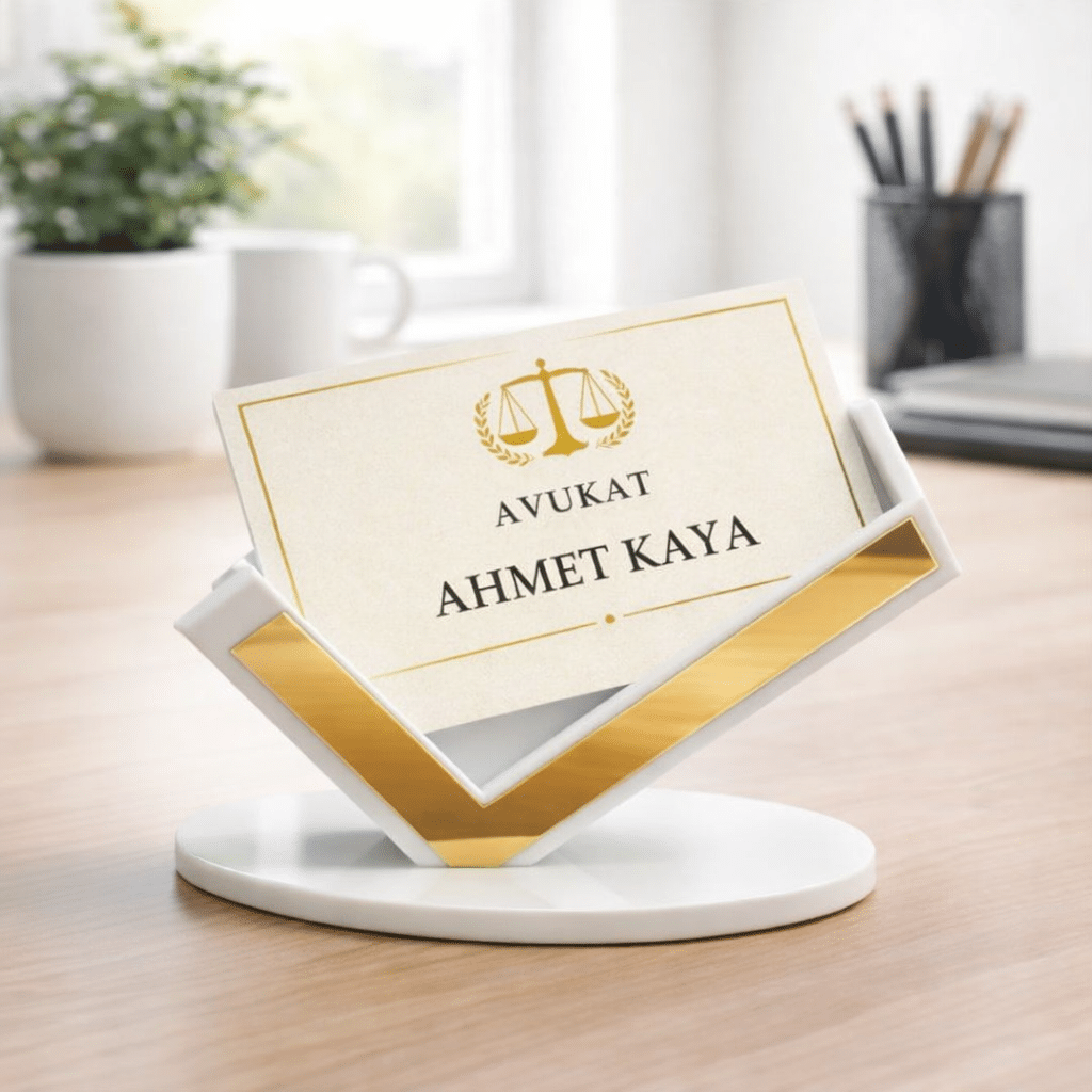Beyaz Gold Detaylı Premium Kartvizitlik
