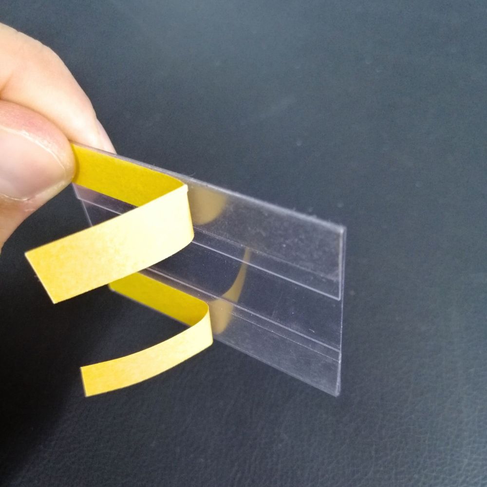 C Tipi Yapışkanlı PVC Şeffaf Etiketlik 8x5cm