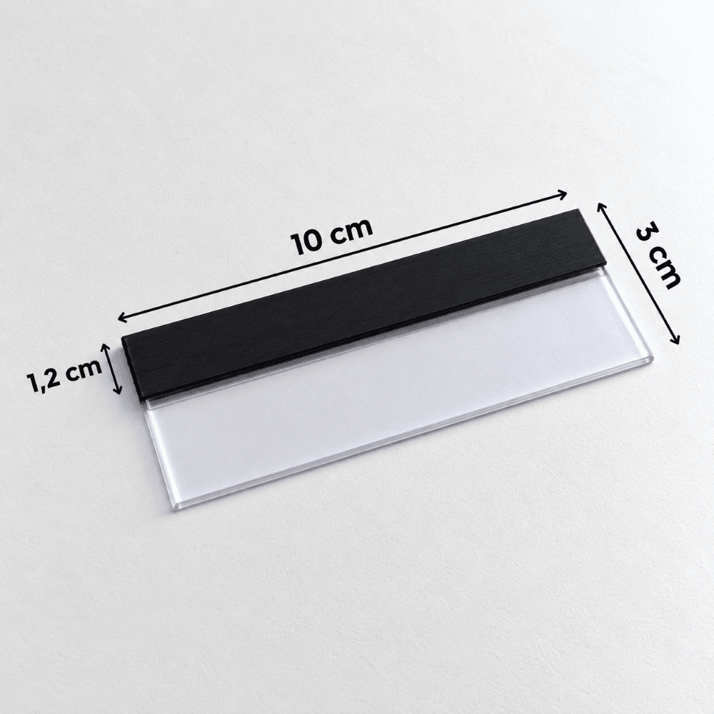 Cep Tipi Mıknatıslı Şeffaf Etiketlik 10x3cm (U Tipi)