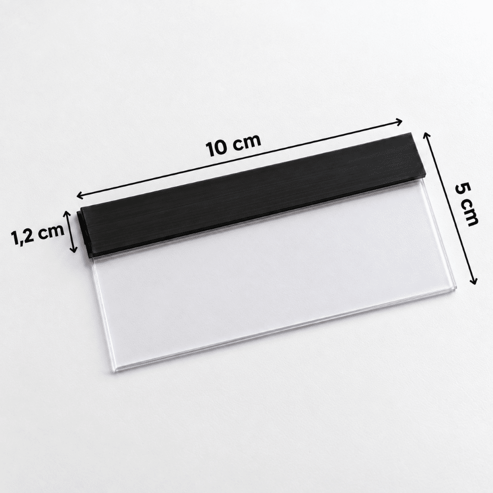 Cep Tipi Mıknatıslı Şeffaf Etiketlik 10x5cm (U Tipi)