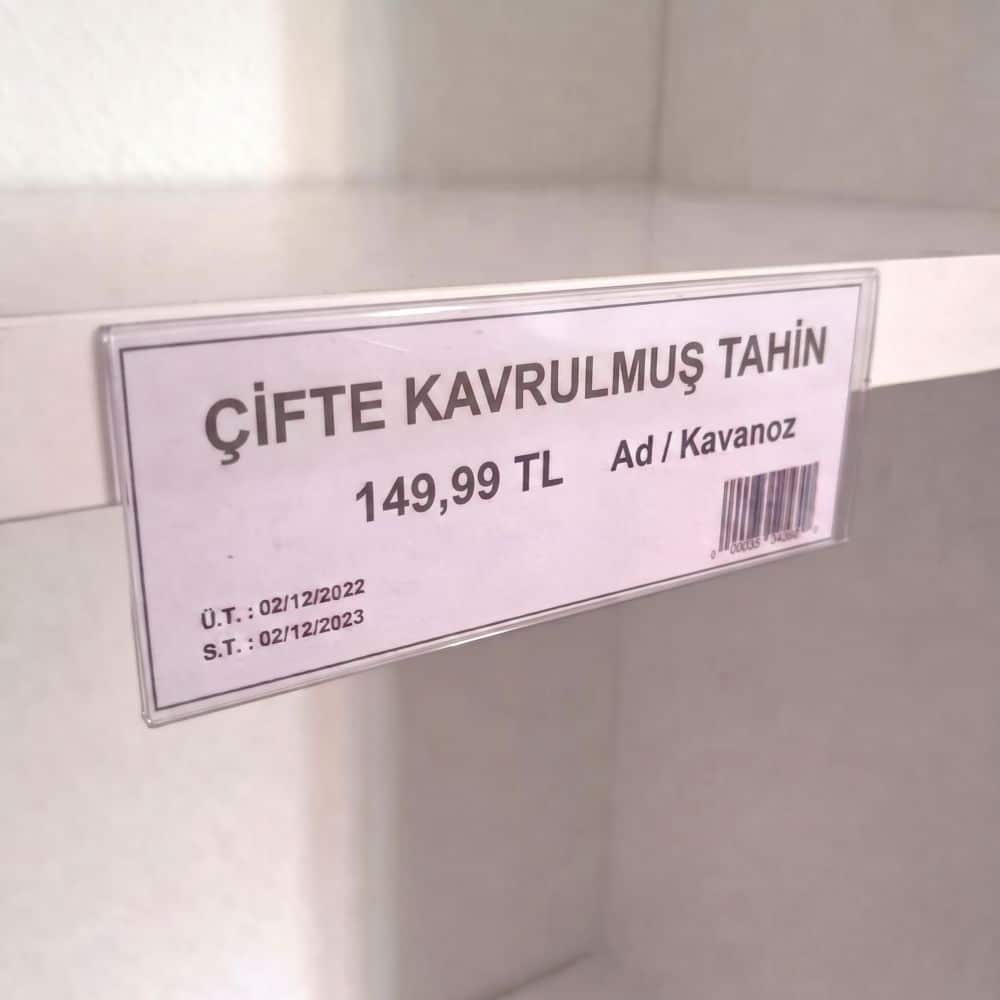 Cep Tipi Yapışkanlı Şeffaf Etiketlik 10x4cm (U Tipi)