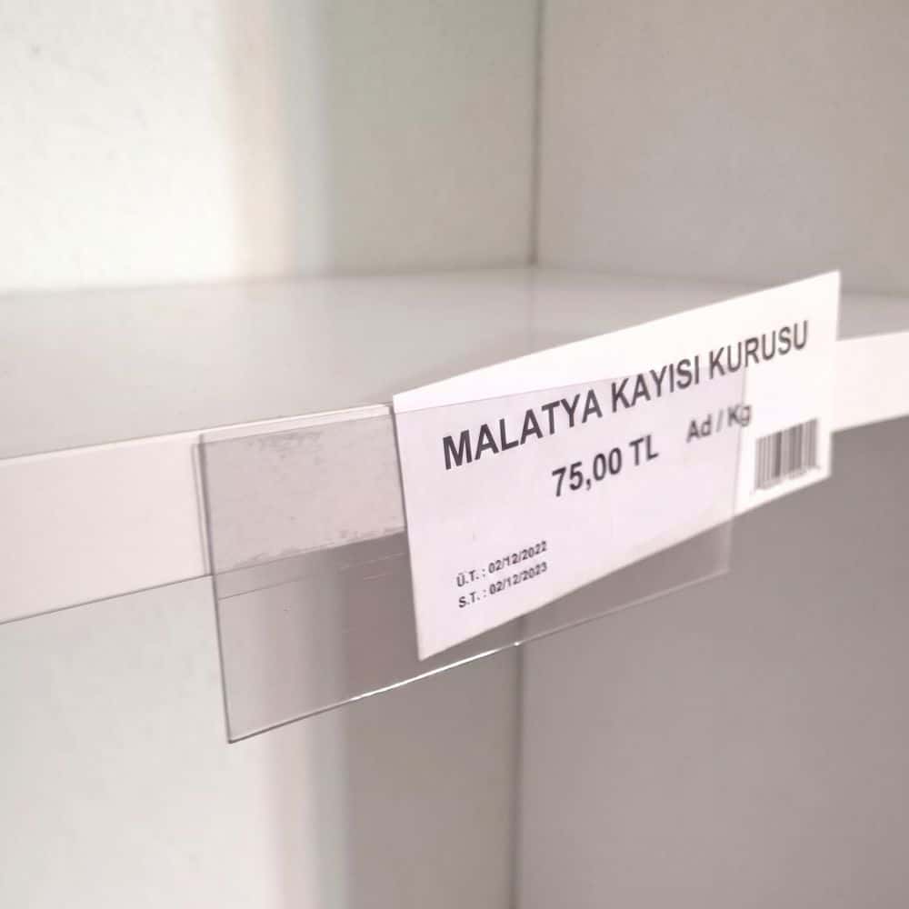 Cep Tipi Yapışkanlı Şeffaf Etiketlik 6x3cm (U Tipi)