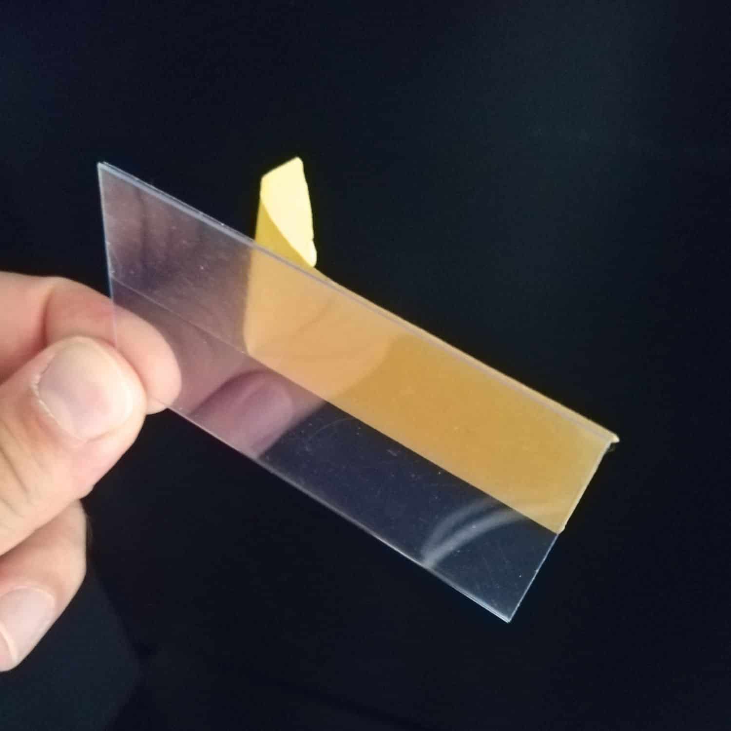 Cep Tipi Yapışkanlı Şeffaf Etiketlik 8x4cm (U Tipi)