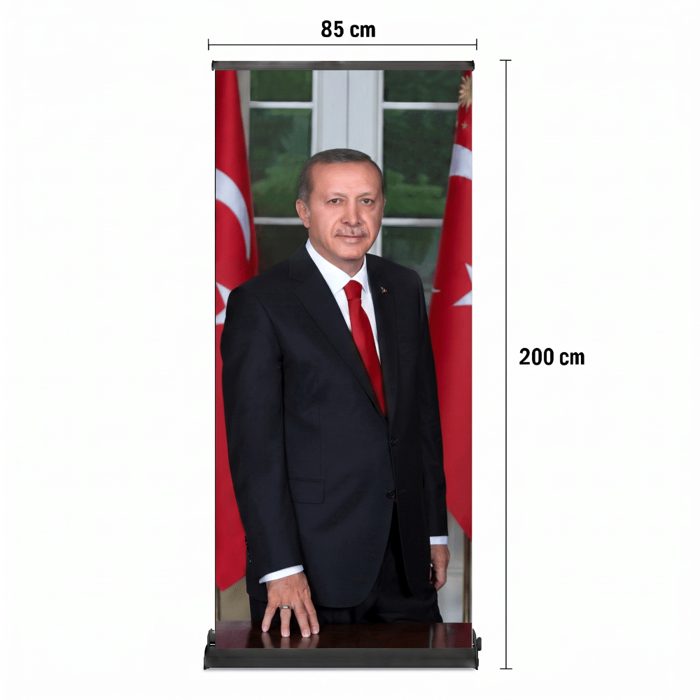 Cumhurbaşkanı Poster Baskılı Pro Roll Up Banner 85x200cm No:1