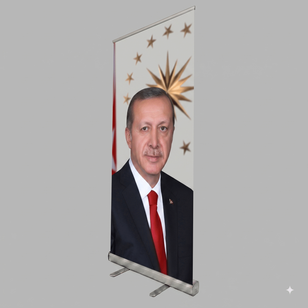 Cumhurbaşkanı Poster Baskılı Roll Up Banner 85x200cm No:2