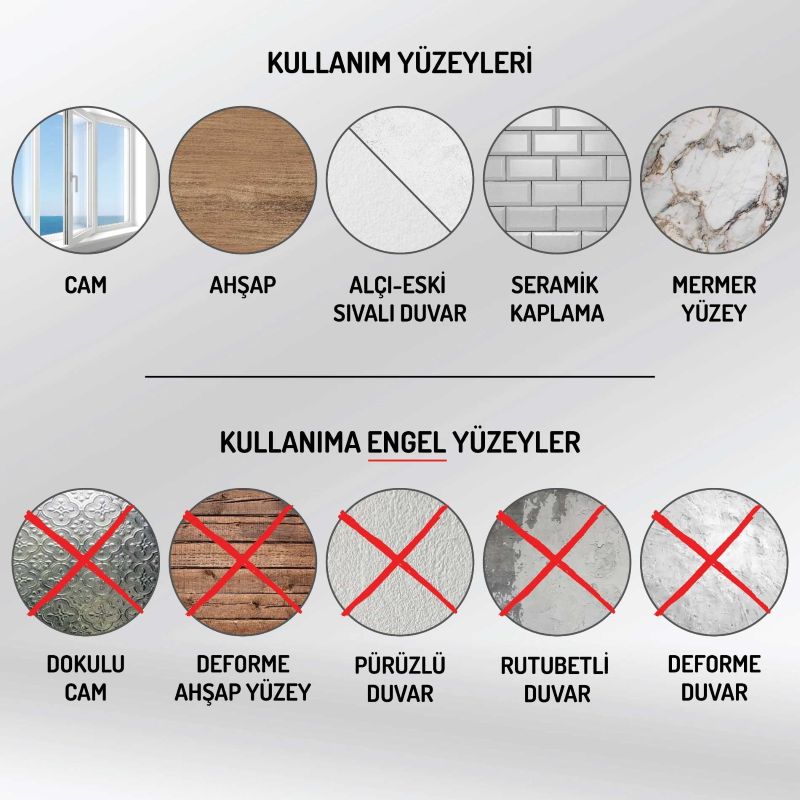Elektrostatik Kağıt Tahta 100x60cm – Beyaz 2’li