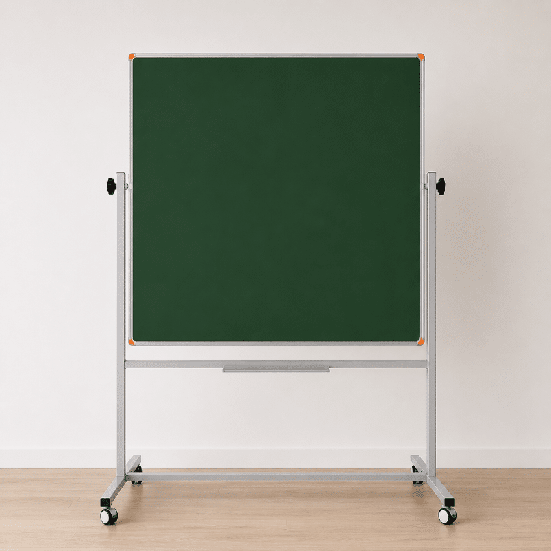 Emaye Yüzey 360° Dönerli Mobil Yazı Tahtası 120x120cm Yeşil