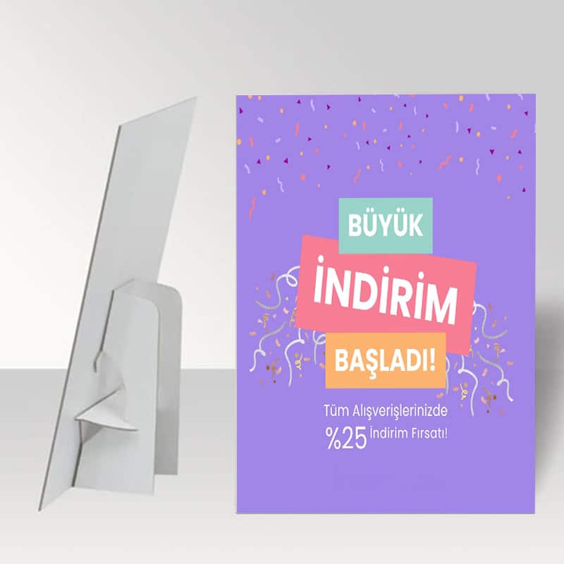 Karton Ayaklı Poster Pano 70x100cm Baskı Dahil