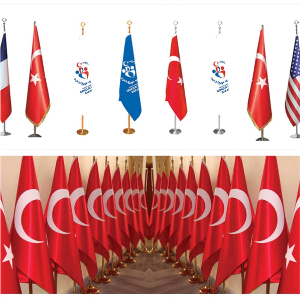 Logolu Makam Bayrağı – Gold Takım 225cm