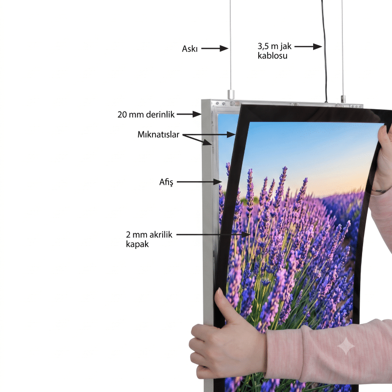 Magneco Ledbox Çift Taraflı Işıklı Çerçeve B1