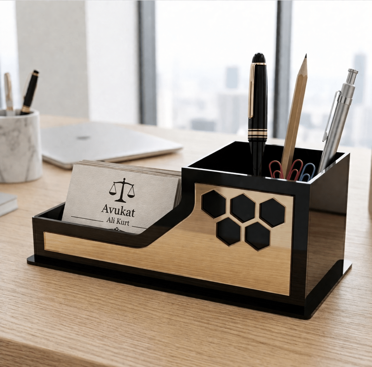 Premium Masaüstü Organizer Kalemlik Kartvizitlik
