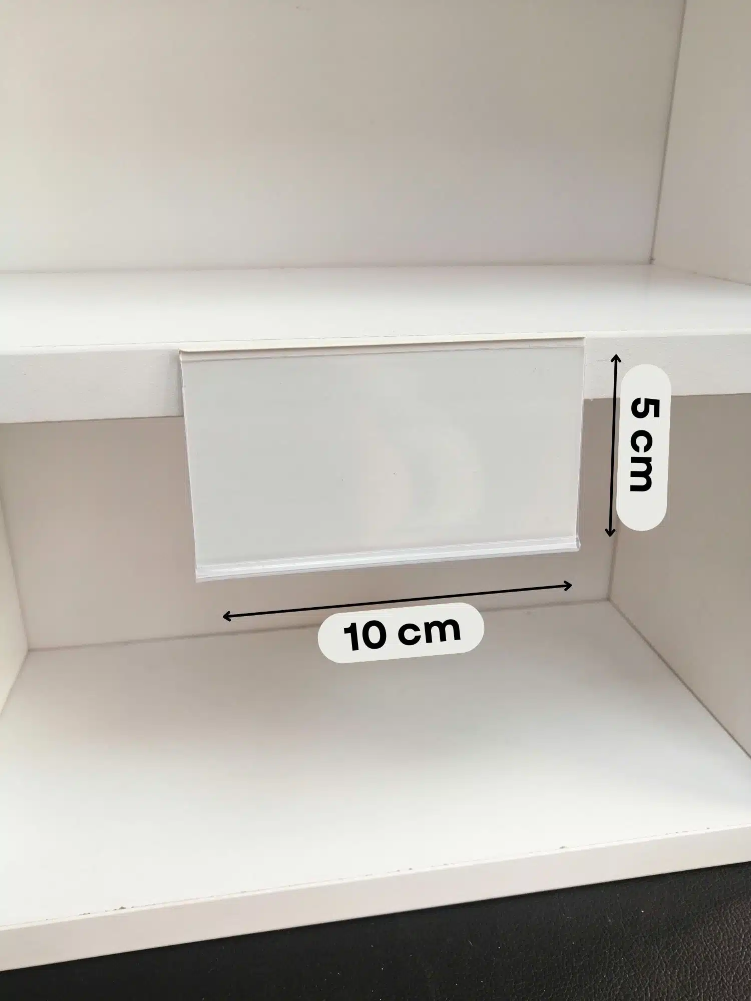 Raf Önü Yapışkanlı PVC Şeffaf Profil Etiketlik 10x5cm