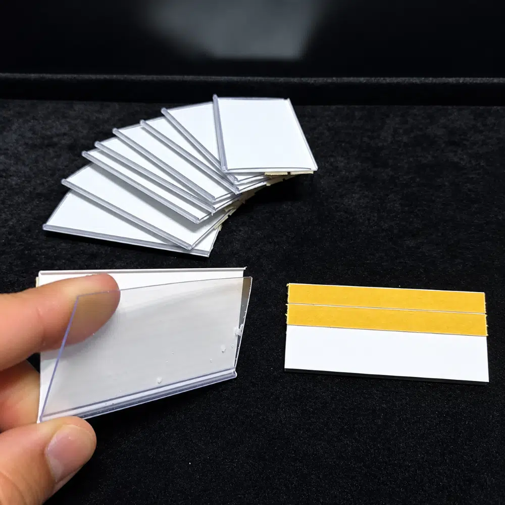 Raf Önü Yapışkanlı PVC Şeffaf Profil Etiketlik 10x5cm