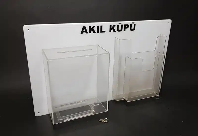 Şeffaf Pleksi Öneri ve Fikir Kutusu 60x35cm – Akıl Küpü