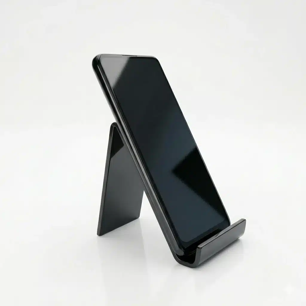Siyah Pleksiglas Masaüstü Telefon ve Tablet Standı