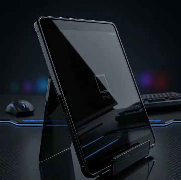 Siyah Pleksiglas Masaüstü Telefon ve Tablet Standı