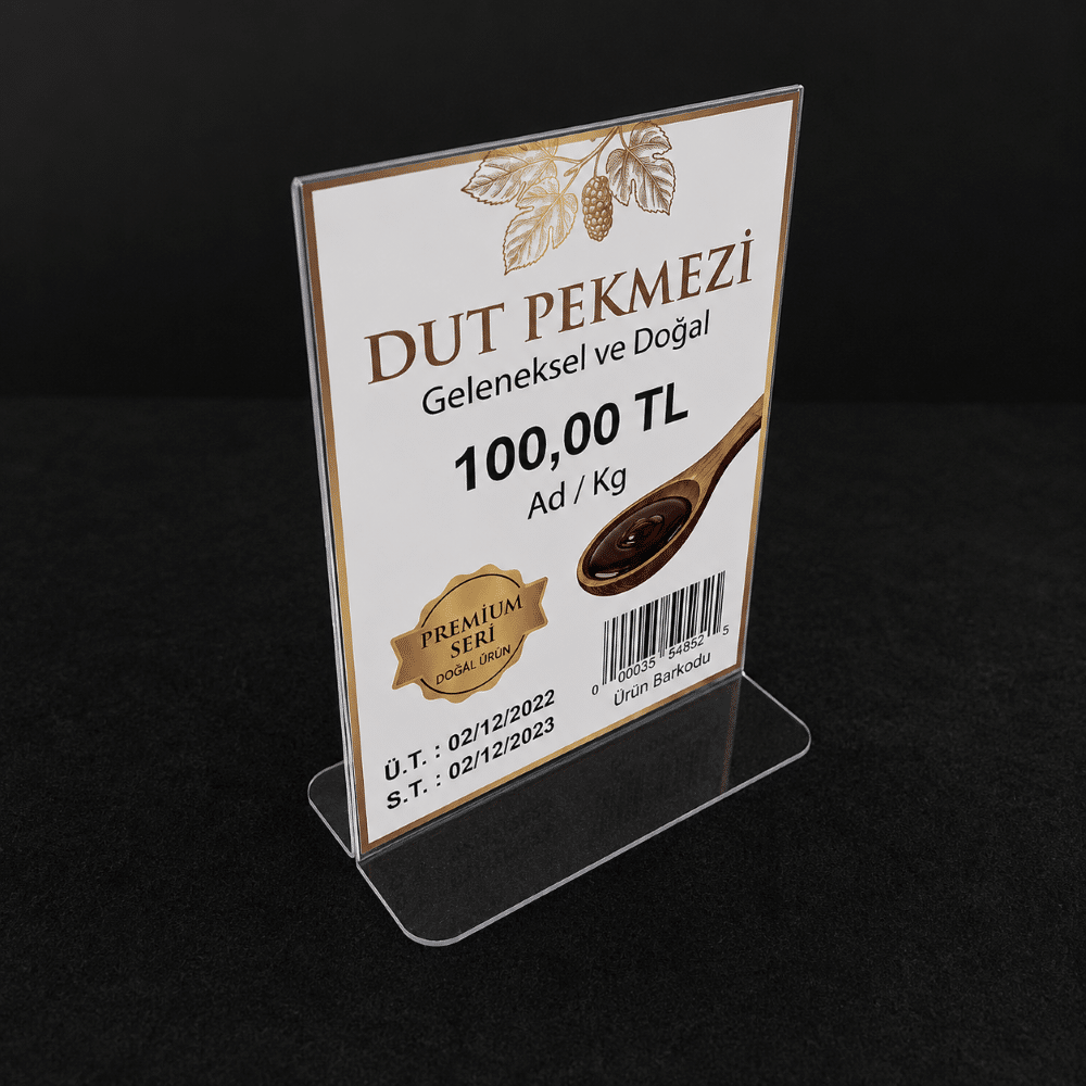T Tipi Şeffaf PVC Föylük A7 Dikey