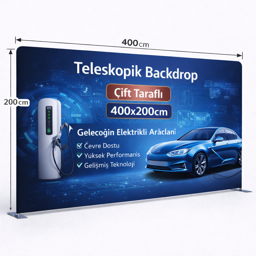 Tekstil Backdrop Stand 400x200cm Düz