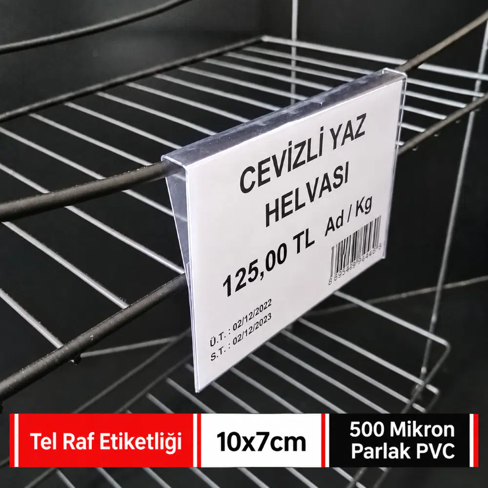 Tel Raf Etiketliği Şeffaf PVC 10x7cm