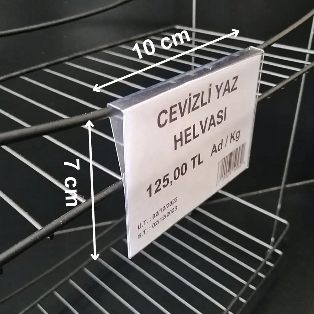 Tel Raf Etiketliği Şeffaf PVC 10x7cm